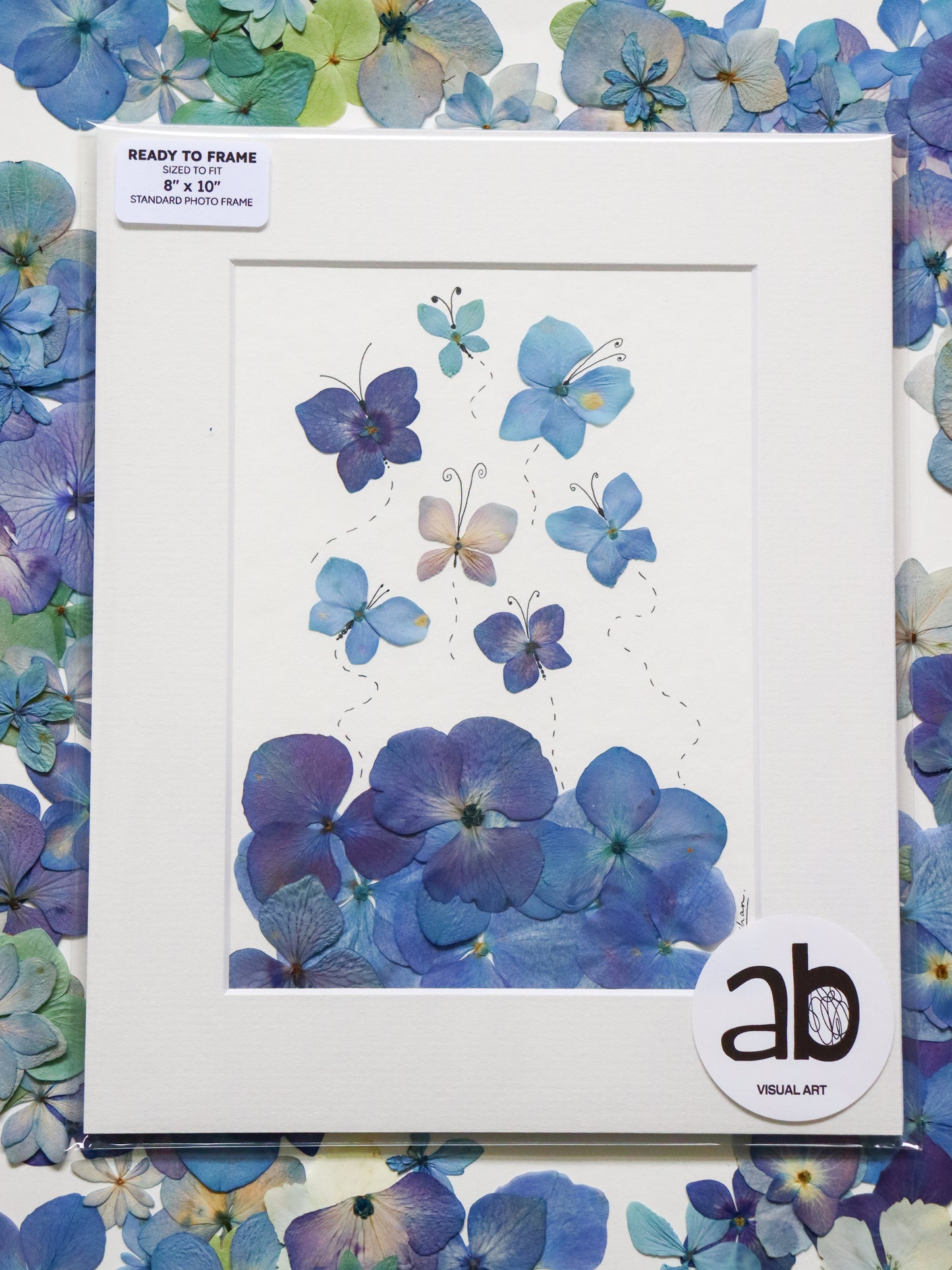 'Flutterby' #1 - Pressed Flower Art