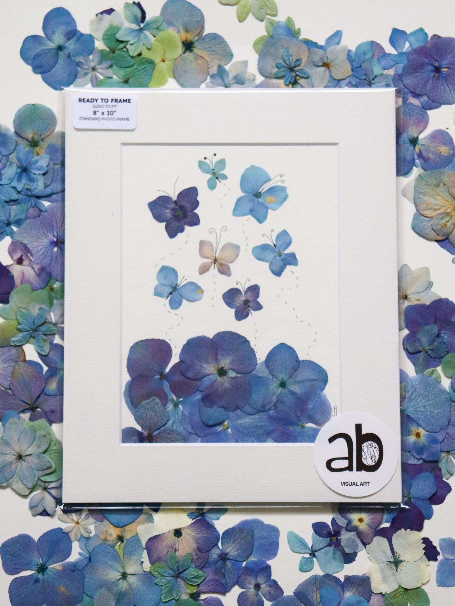 'Flutterby' #1 - Pressed Flower Art