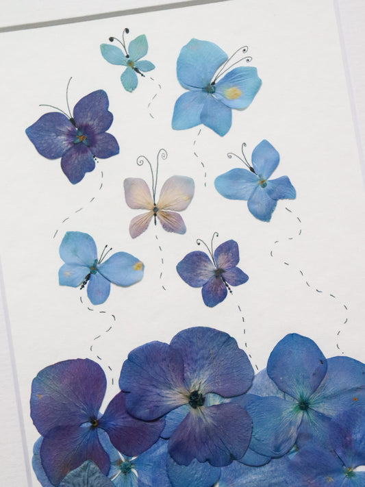 'Flutterby' #1 - Pressed Flower Art